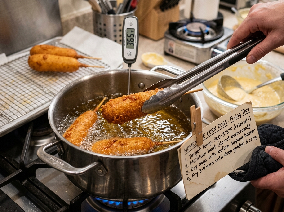 Homemade Corn Dogs: Frying Temps and Tips