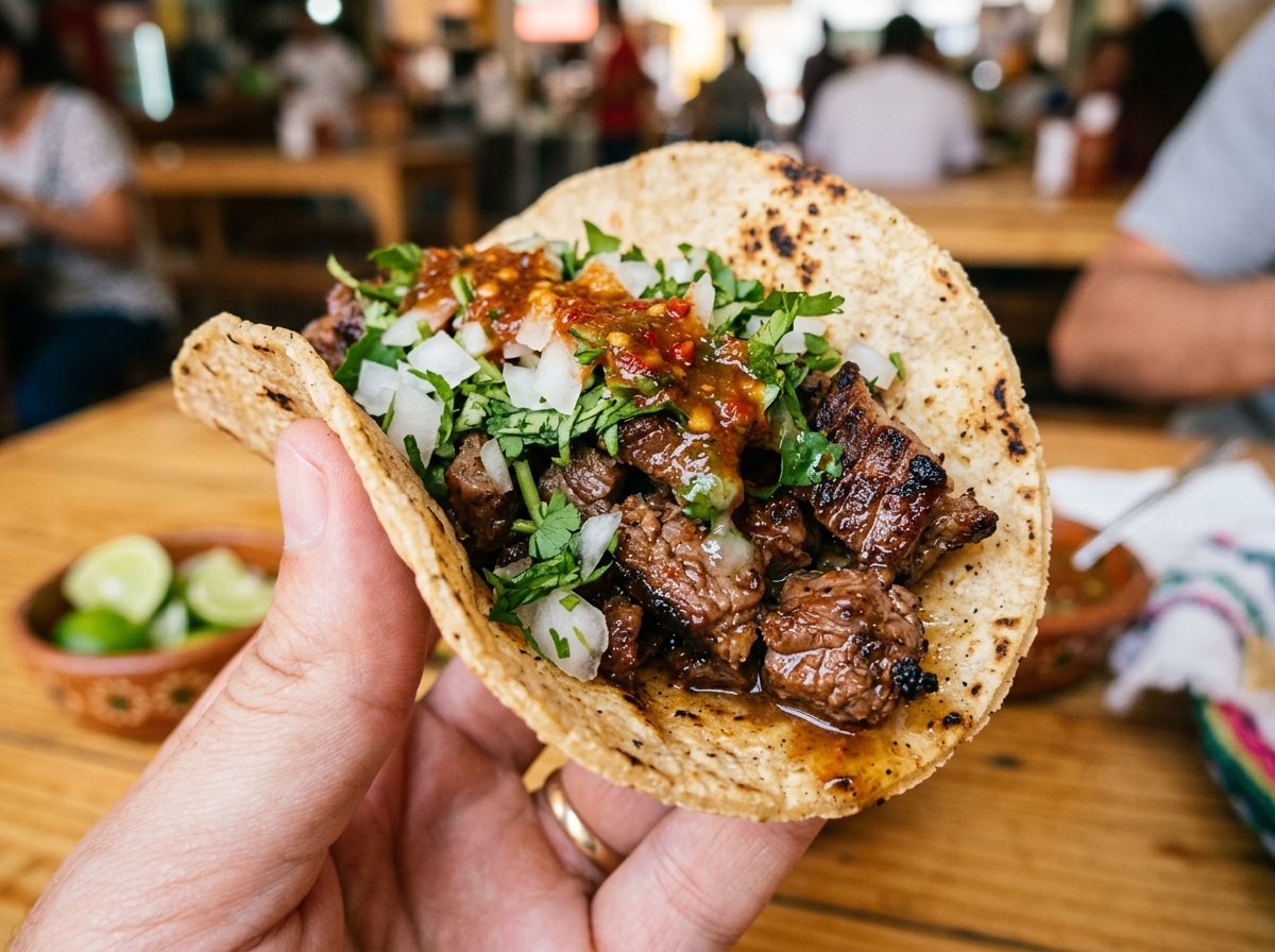 Meat in Mexican Tacos
